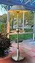 Terrassenstrahler Heizstrahler Wärmelampe Edelstahl elektro GS-Geprüft mit Tisch und Aschenbecher, Strahler mit Lampe / Beleuchtung in silber, Terrassenheizer für Garten Terrasse Balkon - Gartenmöbel 2010