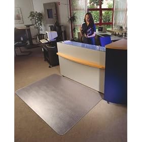Clear Rectangular Chairmat with Grippers, 45x53 (FLR1113423ER) by Floortex