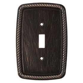 Liberty Hardware 126413 Classic Rope Single Switch Wall Plate,Venetian Bronze