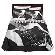 Xhilaration Black & White Pixilated Guitar Twin comforter - Twin