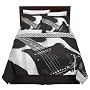 Xhilaration Black & White Pixilated Guitar Queen comforter - Queen