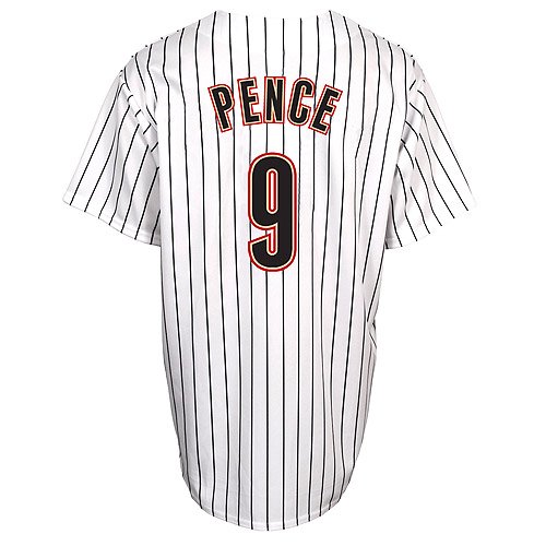 MLB Men's Houston Astros Hunter Pence White/Black Pinstripes Home Short Sleeve 6 Button Synthetic Replica Baseball Jersey Big & Tall Spring 2012  (White/Black Pinstripes, XXX-Large)