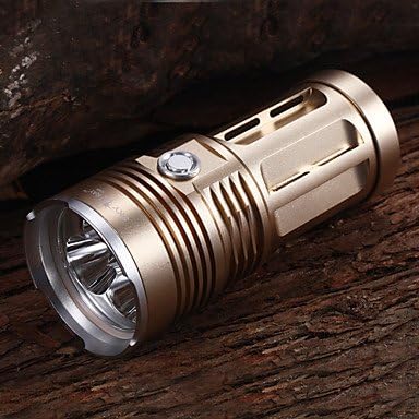 King 3 Rechargeable 3-Mode 3xCree XM-L2 T6 Waterproof Bike Lights(4x18650,3800LM)Gold