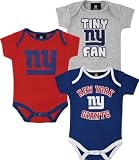 New York Giants Infant Team Color 3 Piece Foldover Neck Creeper Set