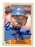 Rafael Santana Autographed/Hand Signed baseball card New York Mets 1987 Topps baseball card #378