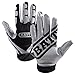 Battle Sports Ultra-Stick Wide Receiver Football Gloves - Adult & Youth Football Gloves - Youth Small, Silver/Black