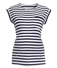 Maternity Short Sleeve Navy & White Stripe T-shirt