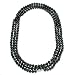 Sterling Silver Dyed Peacock Black Freshwater Cultured Pearl A Grade  6.5-7mm Necklace, 60"