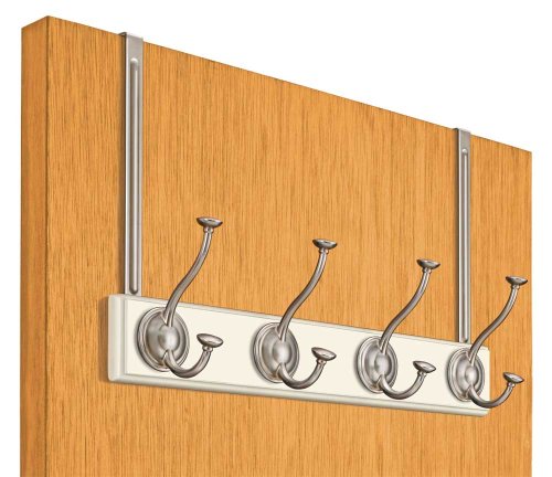 Lynk 500100 Meridian Series Over-the-Door Hanging Rack with 4 Double Stacked Hooks - White