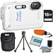 Olympus Stylus TG-630 iHS Digital Camera with 5x Optical Zoom and 3-Inch LCD (White) Plus 16GB Memory Kit. Kit Includes 16GB Memory Card, Replacement Lithium Battery, Flexible Mini Table-top Tripod, Deluxe Carrying Case , Floating Wrist Strap, and 3pc. Le