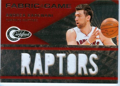 2010 Certified Authentic Andrea Bargnani 7 Patch Game Worn Jersey Card