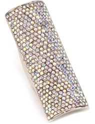 Giuseppe Zanotti Sterling Silver Finish Swarovski Encrusted Ring
