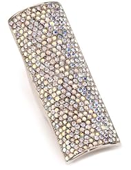 Giuseppe Zanotti Sterling Silver Finish Swarovski Encrusted Ring