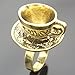 RechicGu Gold Vintage Fairytale 3D Tea Cup Saucer Ring Party Fairy Tale Hatter Wonderland Cosplay Fancy Dress