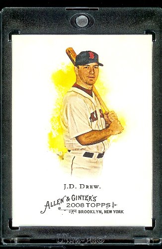 2008 Topps Allen and Ginter # 171 J.D. Drew ( Boston Red Sox ) MLB Baseball Card in Protective Display Case!