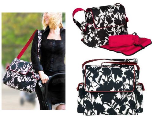 OiOi Floral Print Messenger Diaper Bag