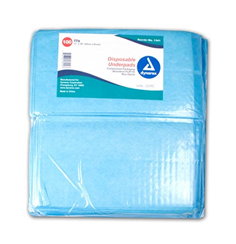 Dynarex Disposable Underpad, 17 inches X 24 inches, 300 Count