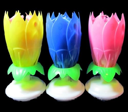 BFlowerYan 3xThe Amazing Happy Birthday Candle