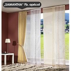 Gemusterte �bergardine "SAMANTHA" in Seidenoptik, apricot 245x135cm (Gardine, Vorhang)