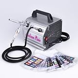 Heavy Duty Dual Action Airbrush Kit Air Compressor 200 Nail Stencils Machine Equipment Device Facility