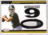 2004 Sage Jersey Update 20 Jeff Smoker - Michigan State ( Piece of Authentic Jersey - Football Cards)