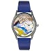 Whimsical Watches Women's S0810010 Fishing Navy Blue Leather Watch