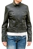 Redskins Blouson Suplib Femme de Cuir Noir