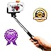 Selfie Stick,Pixstix® Extendable Bluetooth Selfie Stick with Built-in Remote Shutter for iPhone 6s, 6, 6 Plus, 5, 5s, 5c ,4- Black