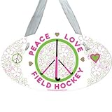 Peace Love Field Hockey Wood Sign