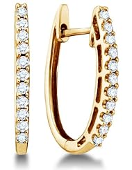 0.26 cttw. Round Diamond Ladies Fashion Hoops Earrings 14K White Gold