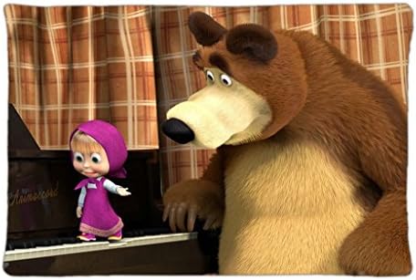 Masha and the Bear Custom Personalized Zippered Home Decorative Pillow Case Cushion Case (20Inch X 30Inch)