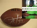 JERIOUS NORWOOD,ST LOUIS RAMS,ATLANTA FALCONS,FALCONS,SIGNED NFL FOOTBALL WITH PROOF + COA