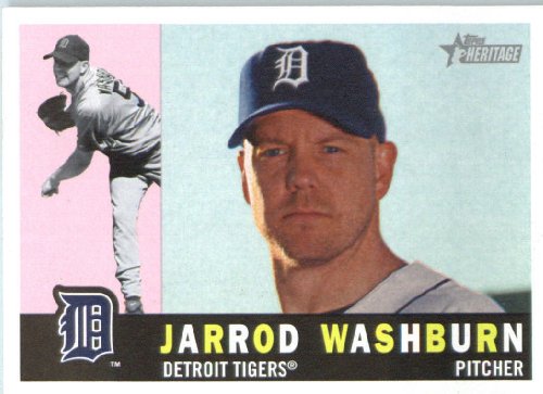 2009 Topps Heritage Baseball Card #618 Jarrod Washburn Detroit Tigers Mint Condition - Shipped In Protective Screwdown Display Case!