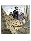 Jacques Cartier Aboard Ship Arriving on the Shore of Canada, c.1534 Giclee Poster Print,... by Art.com