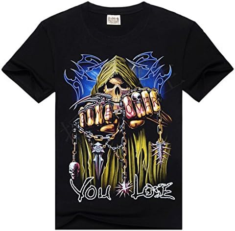 Toyslands Men's Fashion Personality 3D printing Chain Skeleton Gym Clothes M