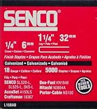 Senco L11BAB 18 Gauge by 1/4-inch Crown by 3/4-inch Leg Electro Galvanized Staples (5,000 per box)