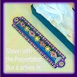 Swarovski Crystals Mezuzah Blue Pink Green Purple 4 Flowered Bejeweled Holder FREE SHIP! Certificate of Authenticity