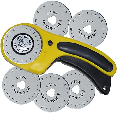 Quilting Bee 60mm Rotary Cutter &amp; 5 Refill / Replacement Blades (RCRBC2)