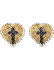 0.96CTW DIAMOND MICRO PAVE HEART EARRING