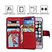 iPhone 6 Plus Case, VAMVAZ Fashion Wristlet Crazy Horse Pattern 2 In 1 Detachable Magnetic PU Leather Wallet Flip Double Card Pockets Purse Case Cover Skin For 5.5