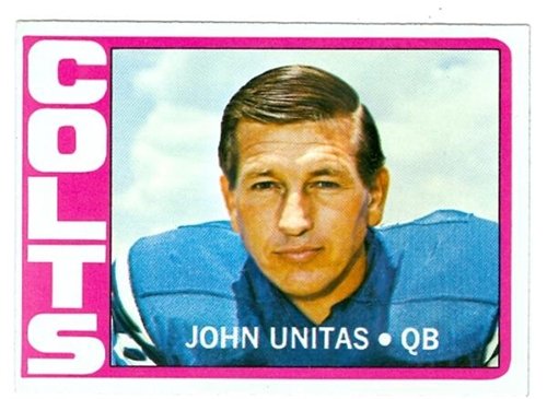 Johnny Unitas football card 1972 Topps #165 (Baltimore Colts)