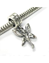 Sterling Silver Butterfly Fairy Flower Angel Dangle Bead For Pandora Troll European Charm Bracelets