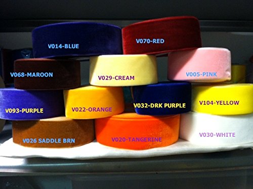 7/8 Velvet Ribbons- 5 Yards- 22 Colors (Pink)