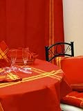 NAPPE RONDE 140 cm LANGUEDOC ROUGE 100% Coton, Jacquard Fil Teint