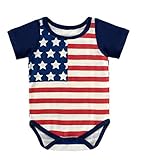 （ワボーズ） Waboatsベビー夏のアメリカ国旗3-12月半袖とノースリーブロンパース カバーオール ベビーロンパース カバーオール C 90