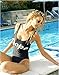 Women's Letter Print Backless One Piece Monokini Bikini (XXXL, Black)