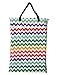 Large Hanging Wet/Dry Cloth Diaper Pail Bag for Reusable Diapers or Laundry (Rainbow Chevron)