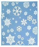 Snowflakes Blue Cuddlewrap Plus - 60" by 80" - The "Wrap, Zip & Snap" Wearable Throw Blanket