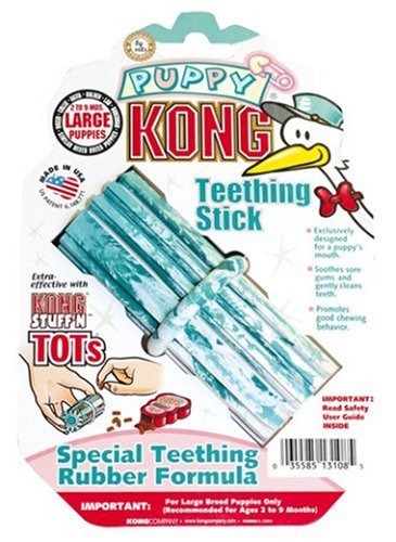 KONG Puppy Teething Stick Dog Toy, Small, Blue-puppy toys
