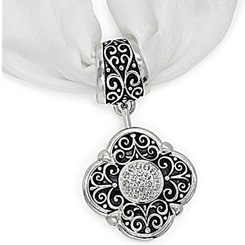 Scarf Ring with Interchangeable Antique Look Flower Charm